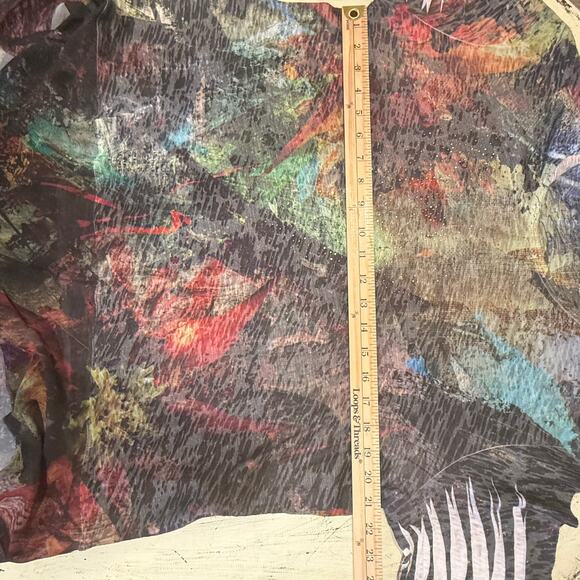 Jess & Jane Colorful Top Size XL Boho Art to Wear Funky - Picture 6 of 7